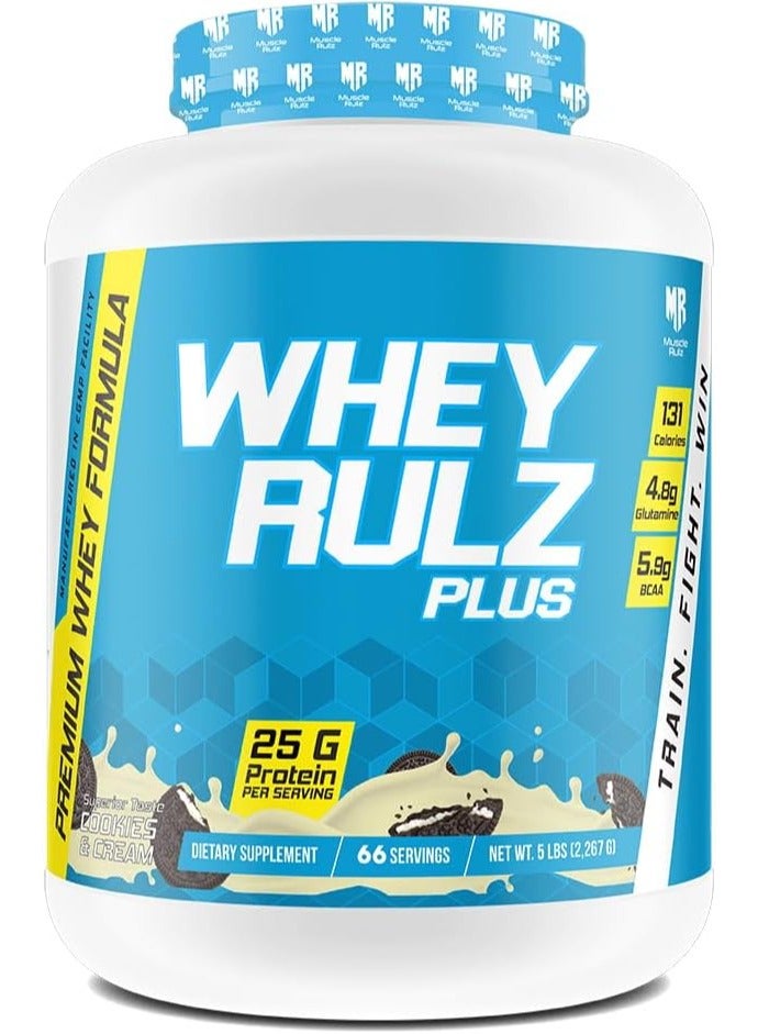 Muscle Rulz Whey Rulz Plus Cookie & Cream Flavor 2267g