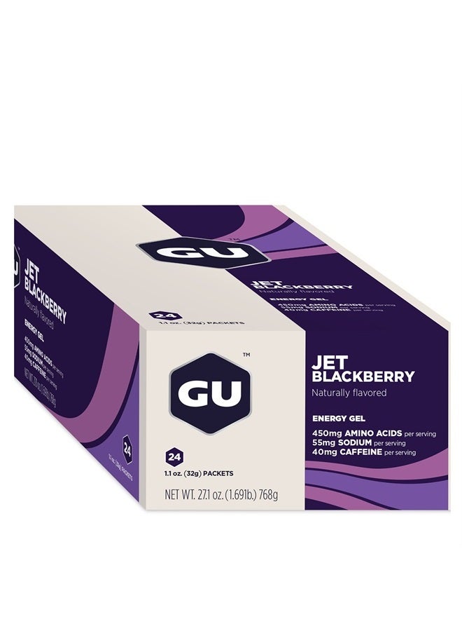 Energy Original Sports Nutrition Energy Gel, Vegan, Gluten-Free, Kosher, and Dairy-Free On-the-Go Energy for Any Workout, 24-Count, Jet Blackberry
