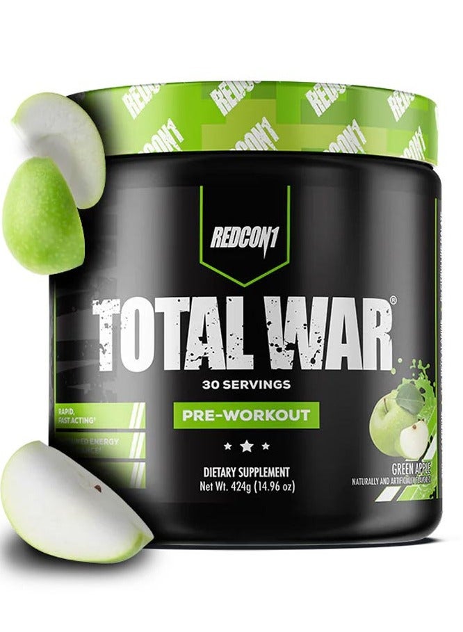 REDCON1 Total War Pre Workout Green Apple Flavor, 424g