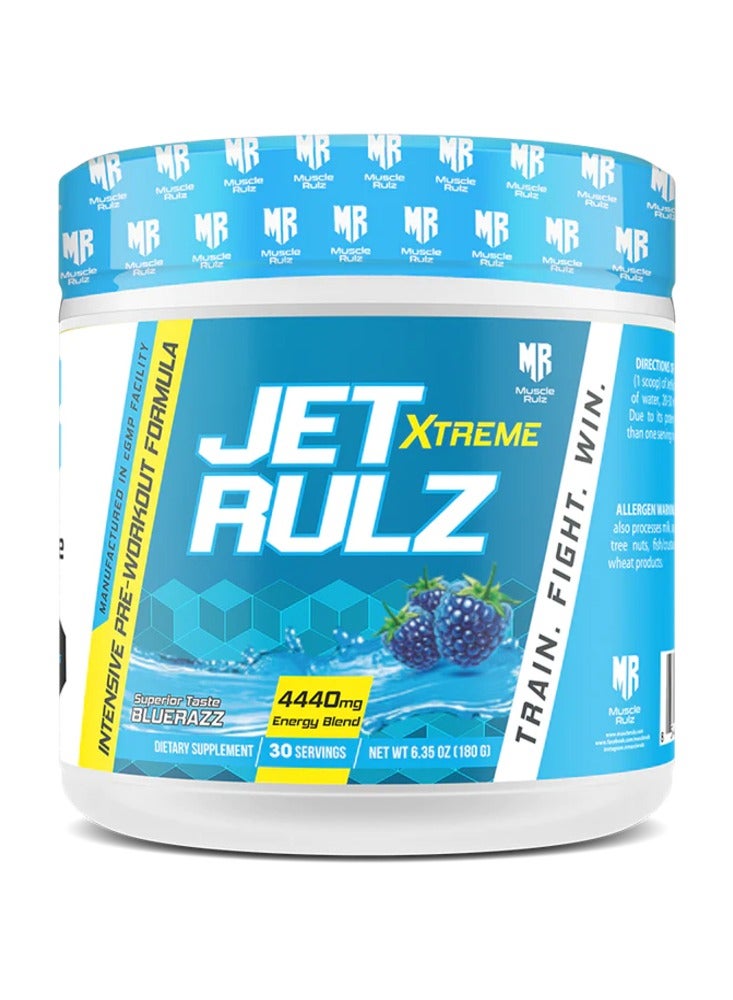 Muscle Rulz Jet Rulz Xtreme Blue Razz Flavor, 167.5g