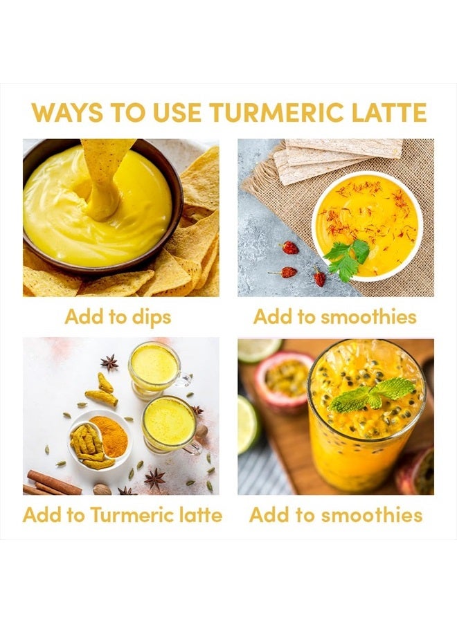 , Turmeric Ginger Latte Mix (40 Cups, 3.53oz) Caffeine-Free, Non-GMO, Gluten Free | Golden Milk Powder With Curcumin, Black Pepper & Ginger | Brew Hot/Iced Tea Or Turmeric Latte