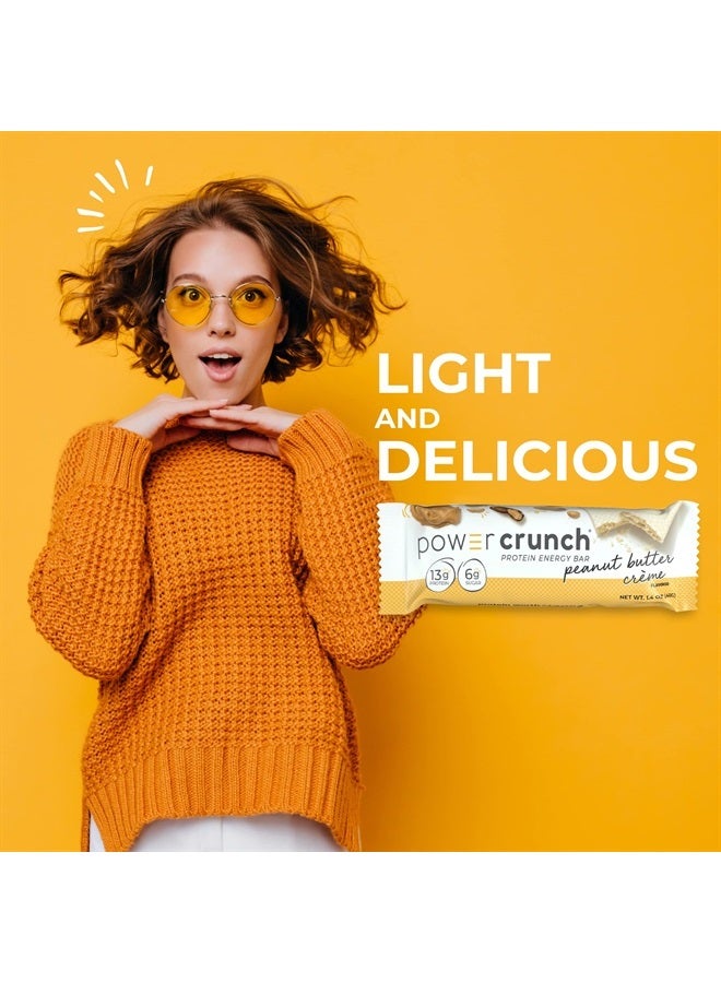 Protein Wafer Bars, High Protein Snacks with Delicious Taste, Peanut Butter Crème, 1.4 Ounce (12 Count)