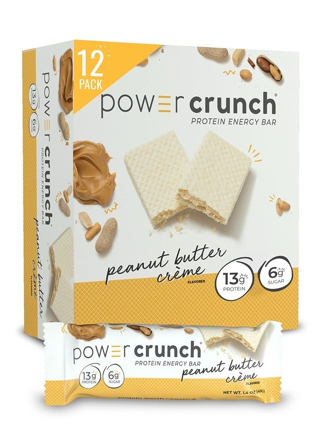 Protein Wafer Bars, High Protein Snacks with Delicious Taste, Peanut Butter Crème, 1.4 Ounce (12 Count)