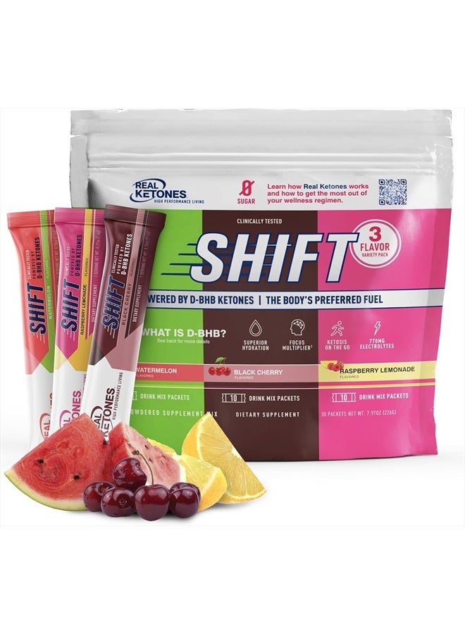 BHB Exogenous Ketones Drink Mix Packets Keto Electrolytes Powder Packets No Sugar with 4 Main Fasting Electrolytes Plus Hydrating Patented Keto BHB - 30 Count Variety Pack