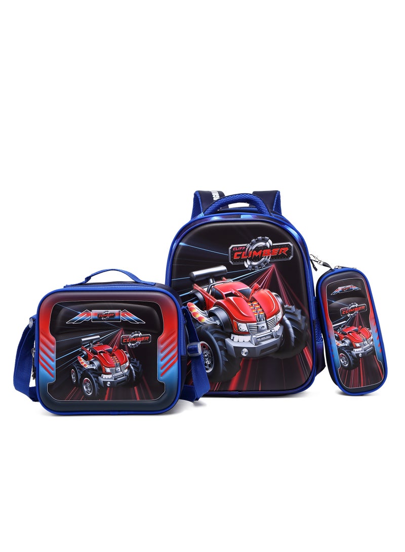 Baby Backpack 3Pcs Combo For Baby Boy With Adjustable Strap For School 14 Inch