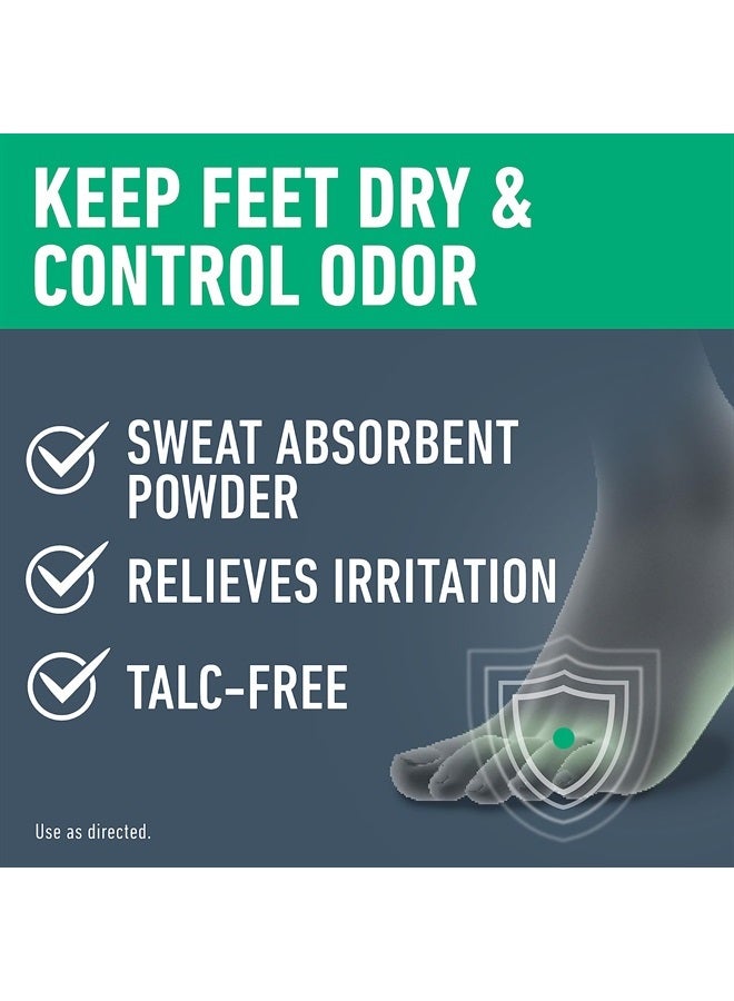 Daily Sweat & Odor Control Medicated Foot Powder - Antifungal Formula for Lasting Relief from Foot Odor, 6.25 Ounce (177 Grams)