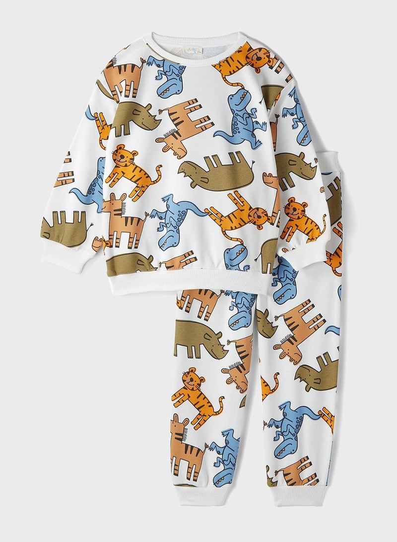 Kids Patterned Tracksuit Set