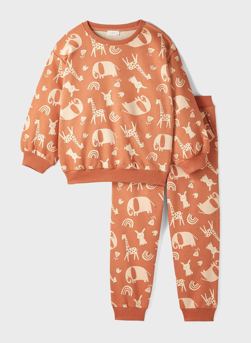 Kids Patterned Tracksuit Set