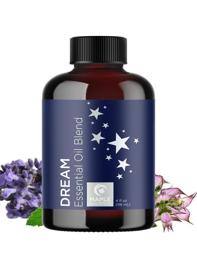 Sleep Essential Oil Blend for Diffuser - Dream Essential Oil for Diffusers Aromatherapy and Wellness with Ylang-Ylang Clary Sage Roman Chamomile and Lavender Essential Oil for Nighttime Support 4oz