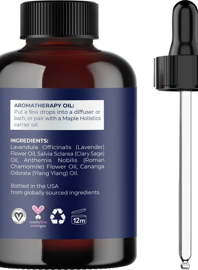 Sleep Essential Oil Blend for Diffuser - Dream Essential Oil for Diffusers Aromatherapy and Wellness with Ylang-Ylang Clary Sage Roman Chamomile and Lavender Essential Oil for Nighttime Support 4oz