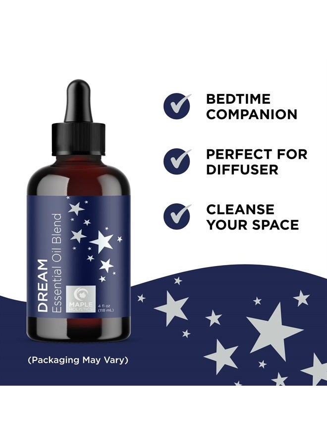 Sleep Essential Oil Blend for Diffuser - Dream Essential Oil for Diffusers Aromatherapy and Wellness with Ylang-Ylang Clary Sage Roman Chamomile and Lavender Essential Oil for Nighttime Support 4oz