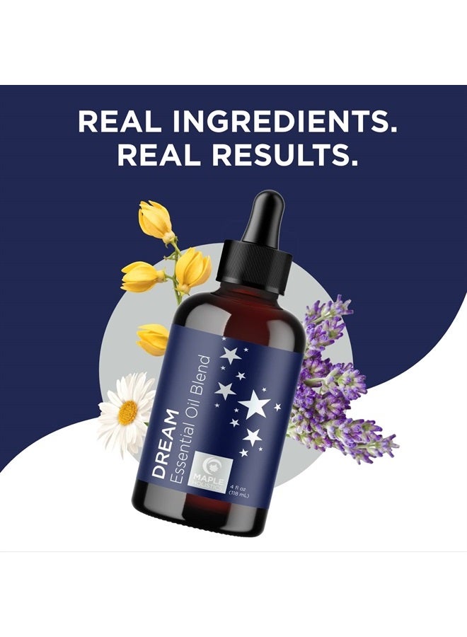 Sleep Essential Oil Blend for Diffuser - Dream Essential Oil for Diffusers Aromatherapy and Wellness with Ylang-Ylang Clary Sage Roman Chamomile and Lavender Essential Oil for Nighttime Support 4oz
