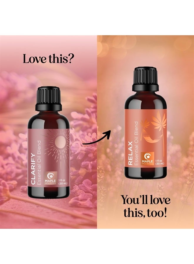 Clarify Headache Essential Oil Blend - Aromatherapy Blend Essential Oils for Diffusers for Home and Travel for Tension Headaches and Fogginess with Refreshing Peppermint Rosemary and Lavender Oils