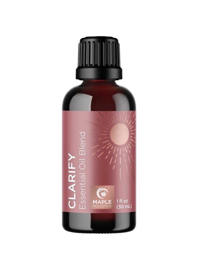 Clarify Headache Essential Oil Blend - Aromatherapy Blend Essential Oils for Diffusers for Home and Travel for Tension Headaches and Fogginess with Refreshing Peppermint Rosemary and Lavender Oils