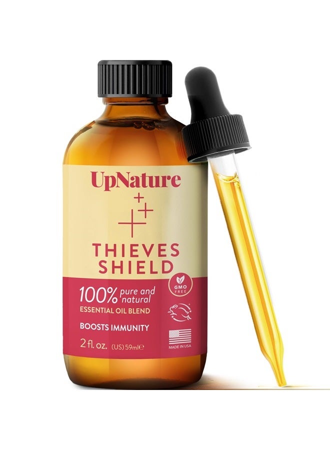 Thieves Shield Essential Oil - 2oz - Thief & Robbers Germ Fighter Protective Blend, Keep Your Immunity On Guard with Clove Oil & Cinnamon Essential Oil Therapeutic Grade