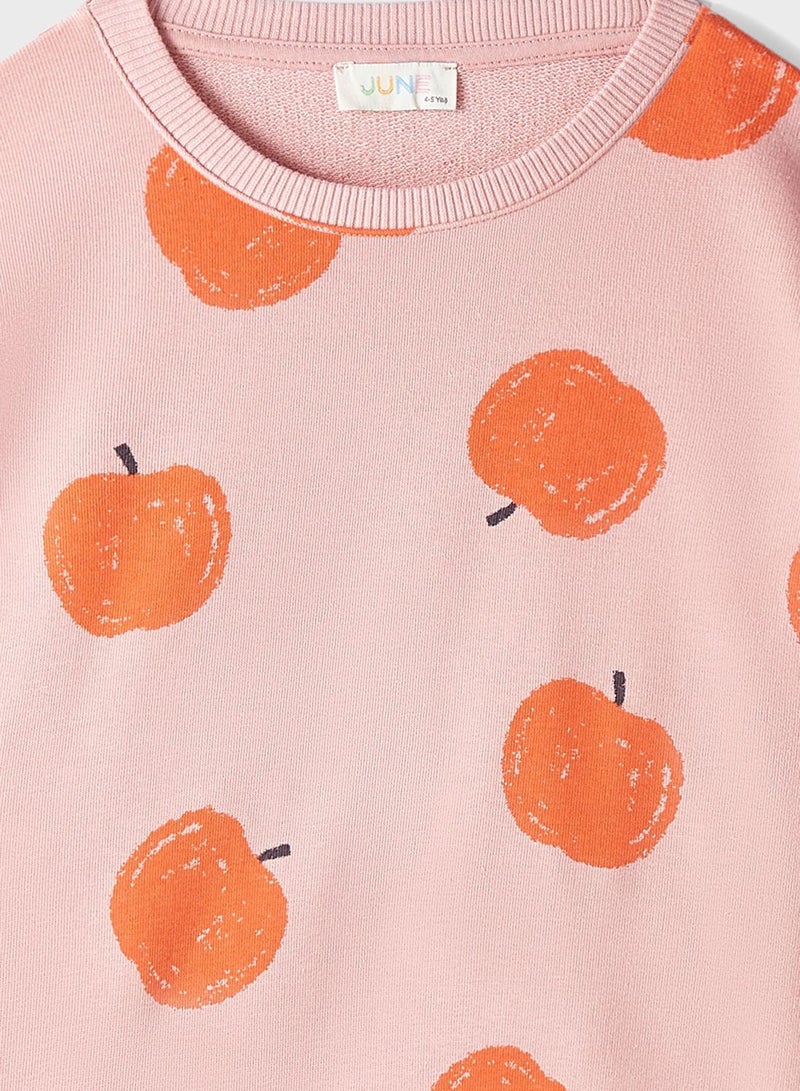 Apple Patterned Tracksuit Set