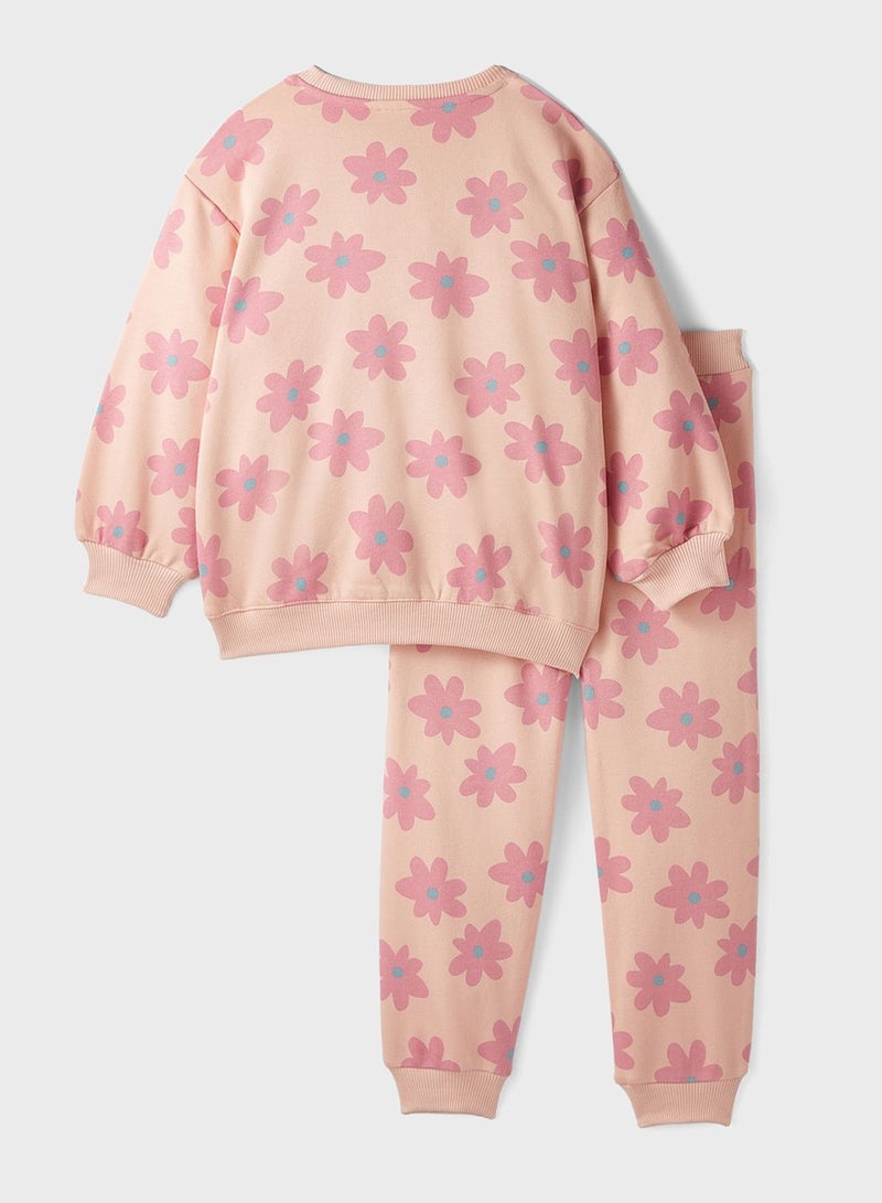 Floral Printed Tracksuit Set