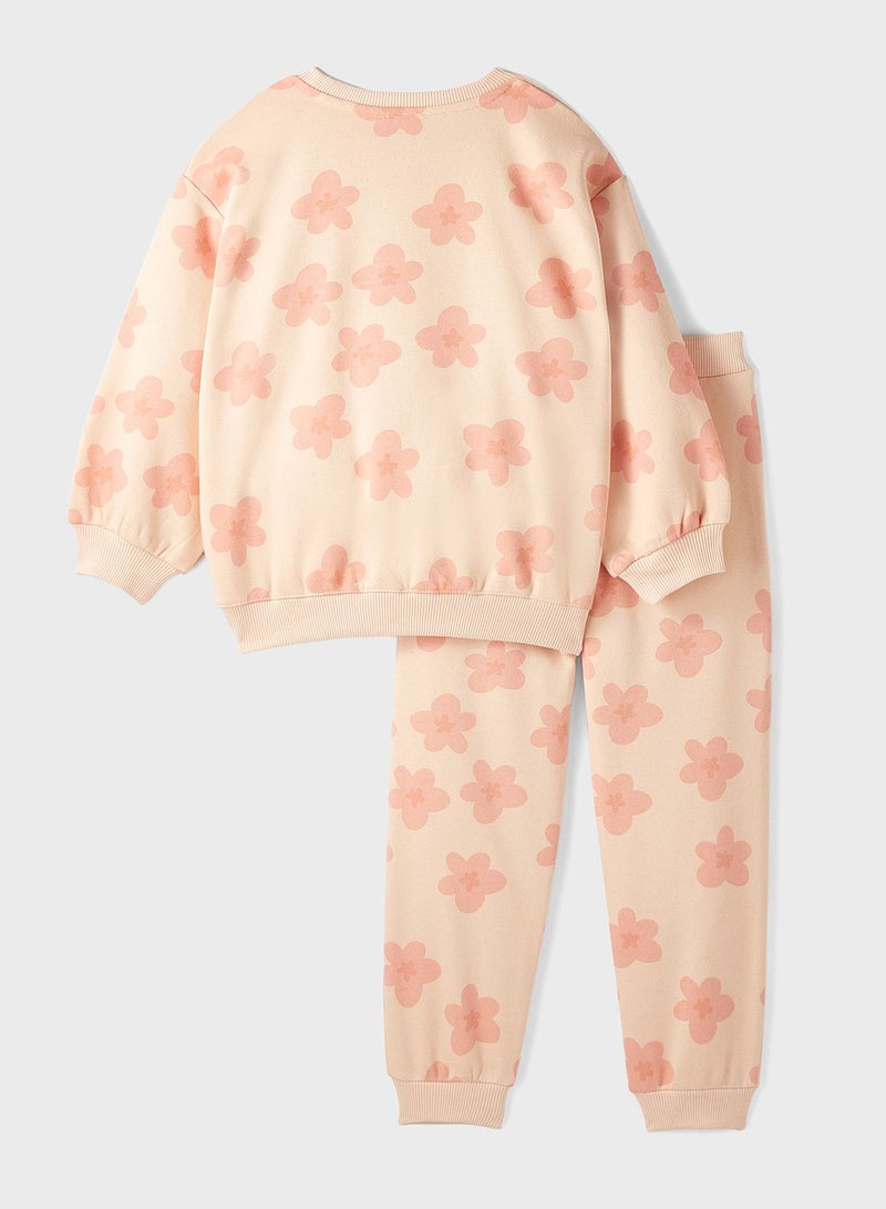 Floral Printed Tracksuit Set