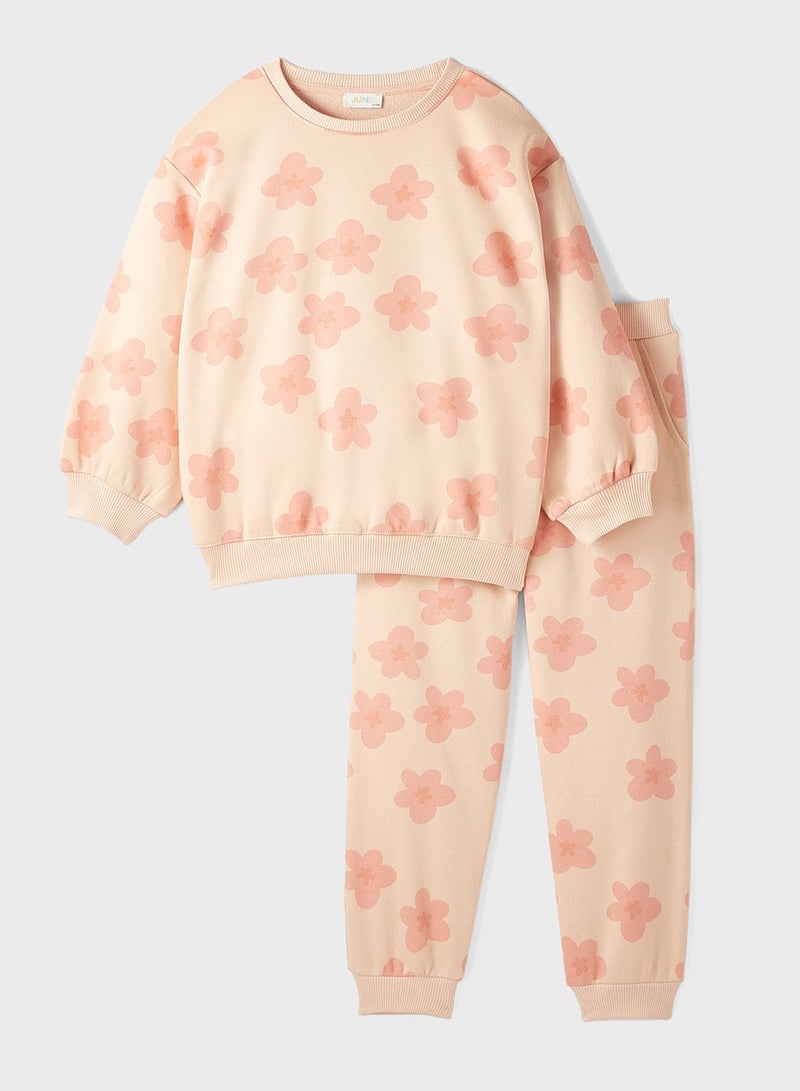 Floral Printed Tracksuit Set