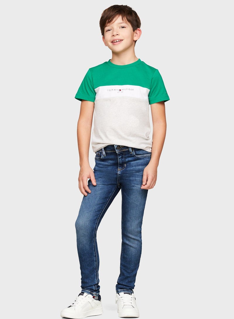 Kids Mid Wash Slim Fit Jeans