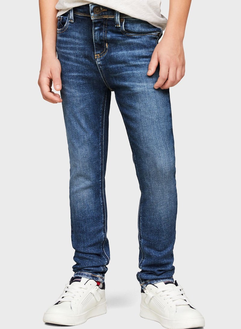 Youth Mid Wash Slim Fit Jeans