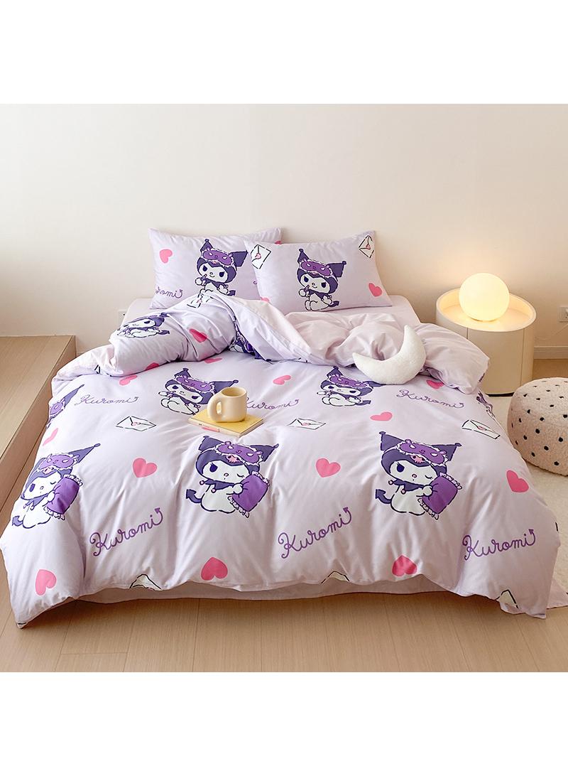 4-Piece Kuromi Cotton Comfortable Set Fitted Sheet Set Children'S Day Gift Birthday Gift