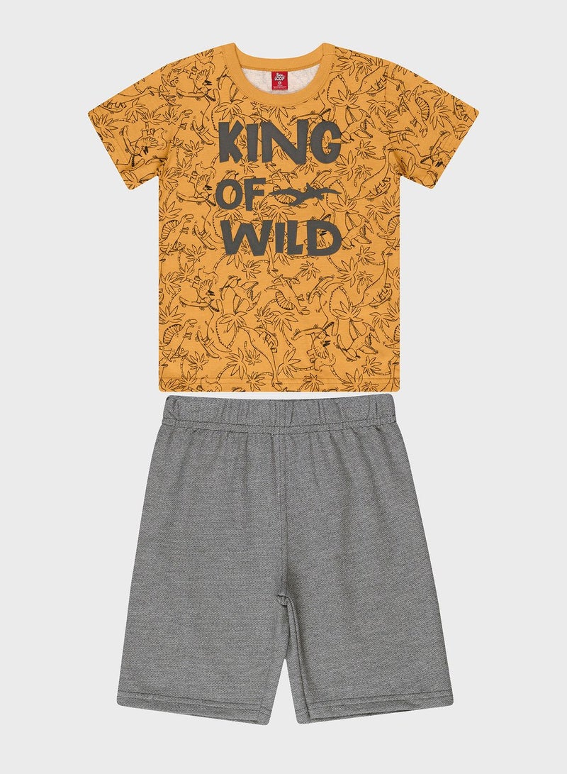Infant Dino Print T-Shirt & Shorts Set
