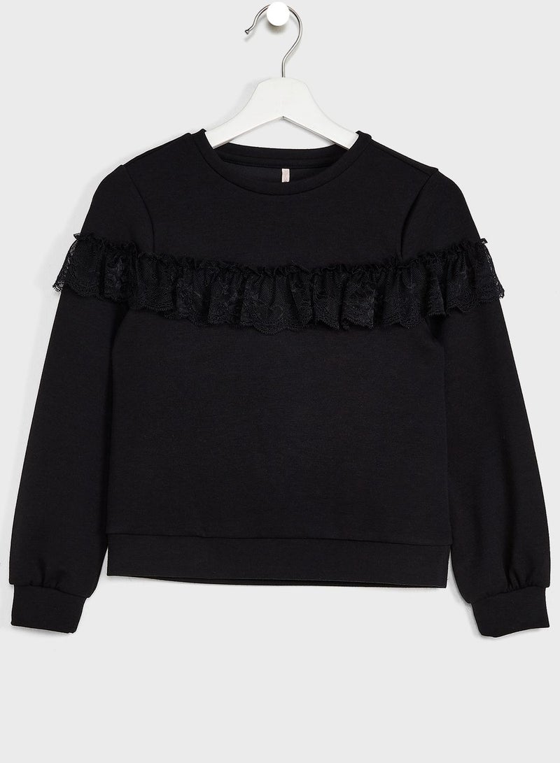 Kids Lace Panel Sweater