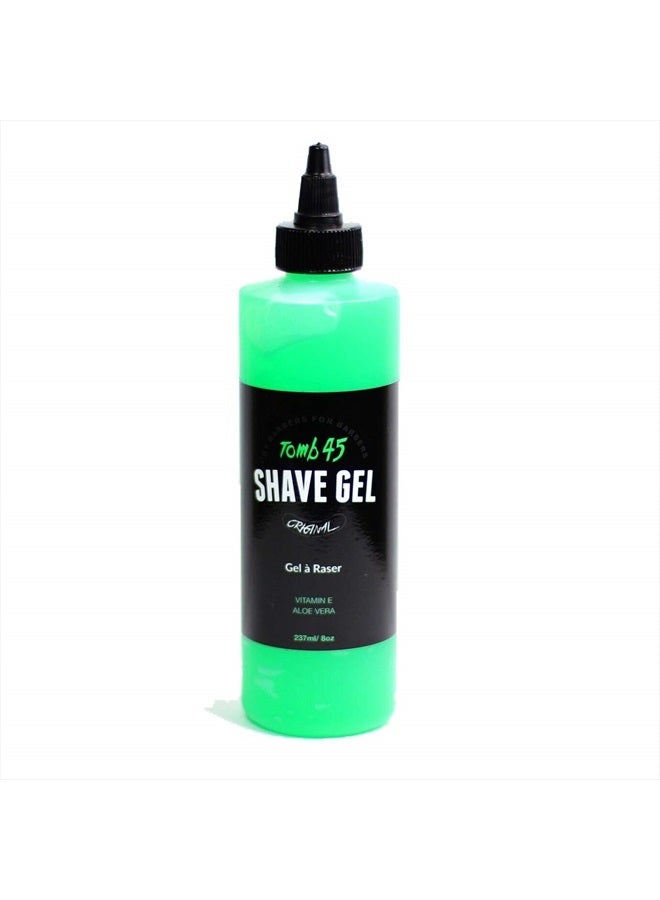 Shave Gel for Men, Non-Foaming Fresh Scent Clear Shaving Gel with Skin Replenishing Vitamin E and Soothing Aloe Vera, Sensitive Skin Moisturizer 8oz