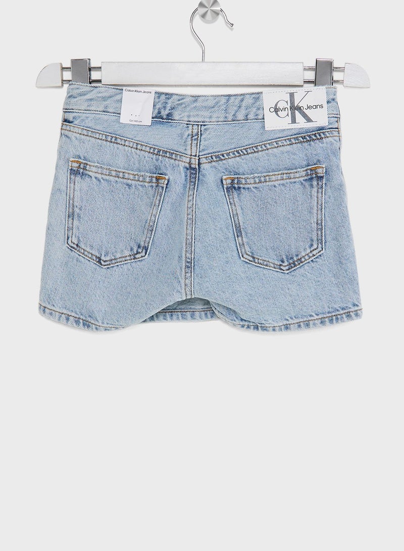 Kids Light Wash Denim Skirt