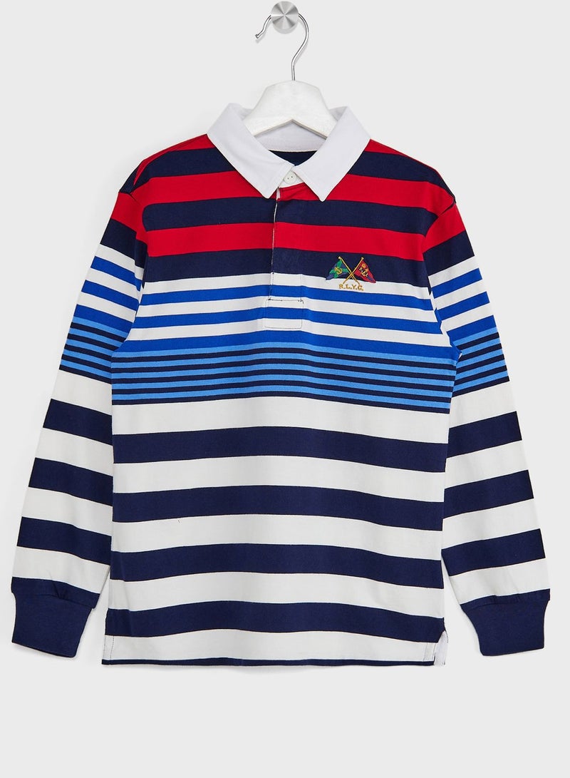 Kids Color Block Polo