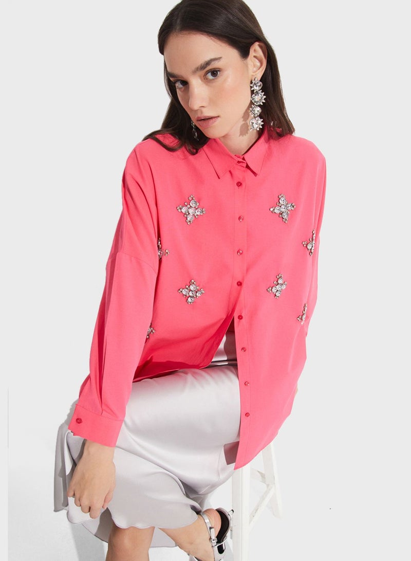 Embellished Button Down Shirt
