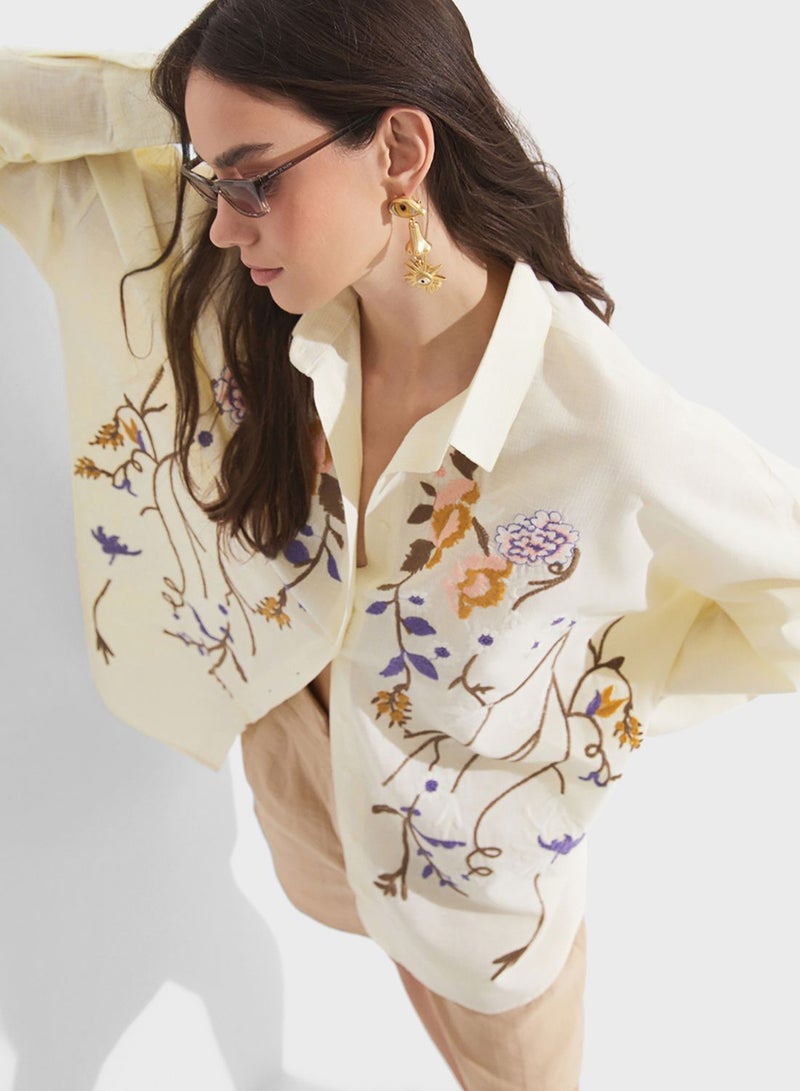 Embroided Button Down Shirt