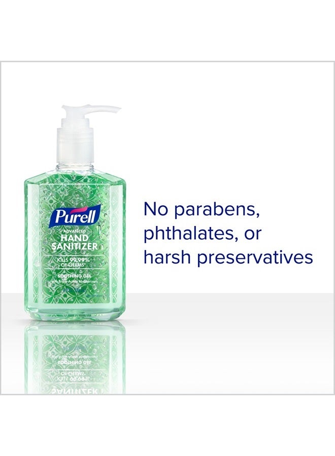PURELL Advanced Hand Sanitizer Soothing Gel, Fresh Scent, 8 fl oz Pump Bottle (Pack of 4), 9674-06-ECDECO