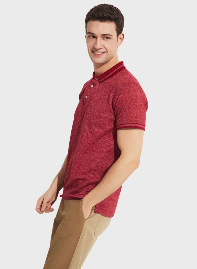 Textured Regular Fit Polo