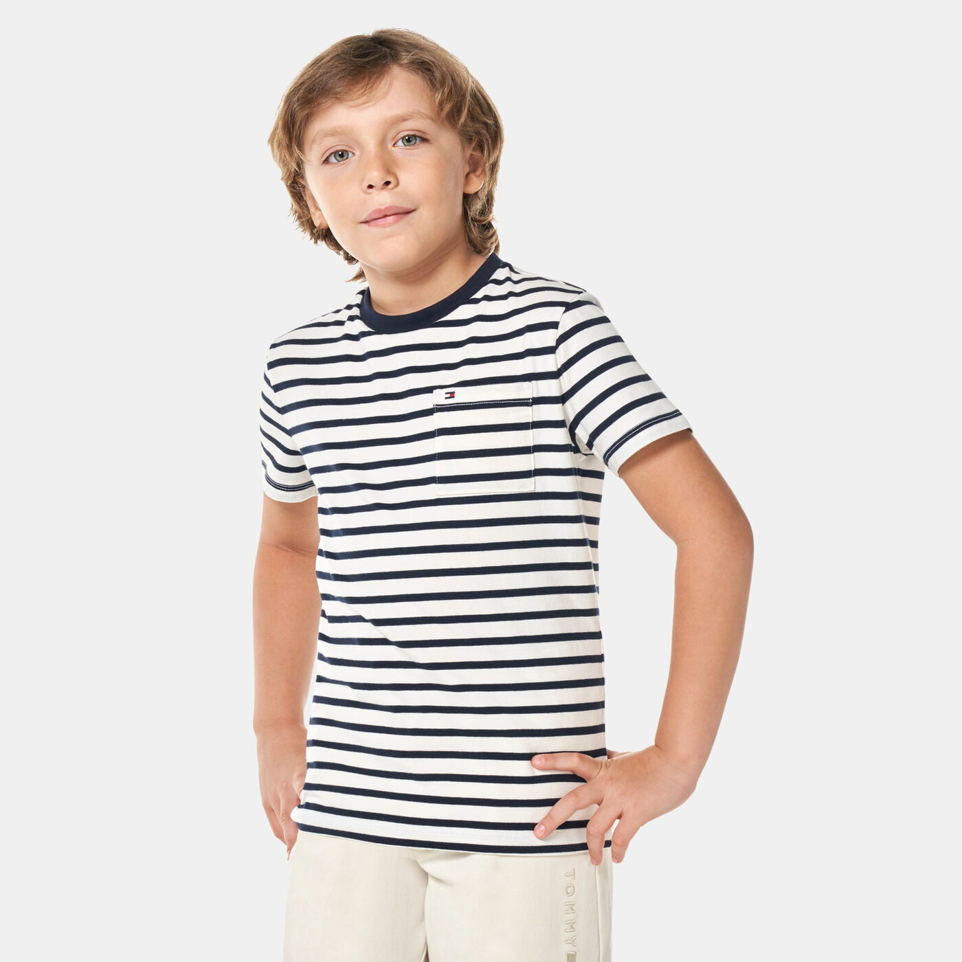 Kids' Breton Stripe Pocket T-Shirt (Older Kids)