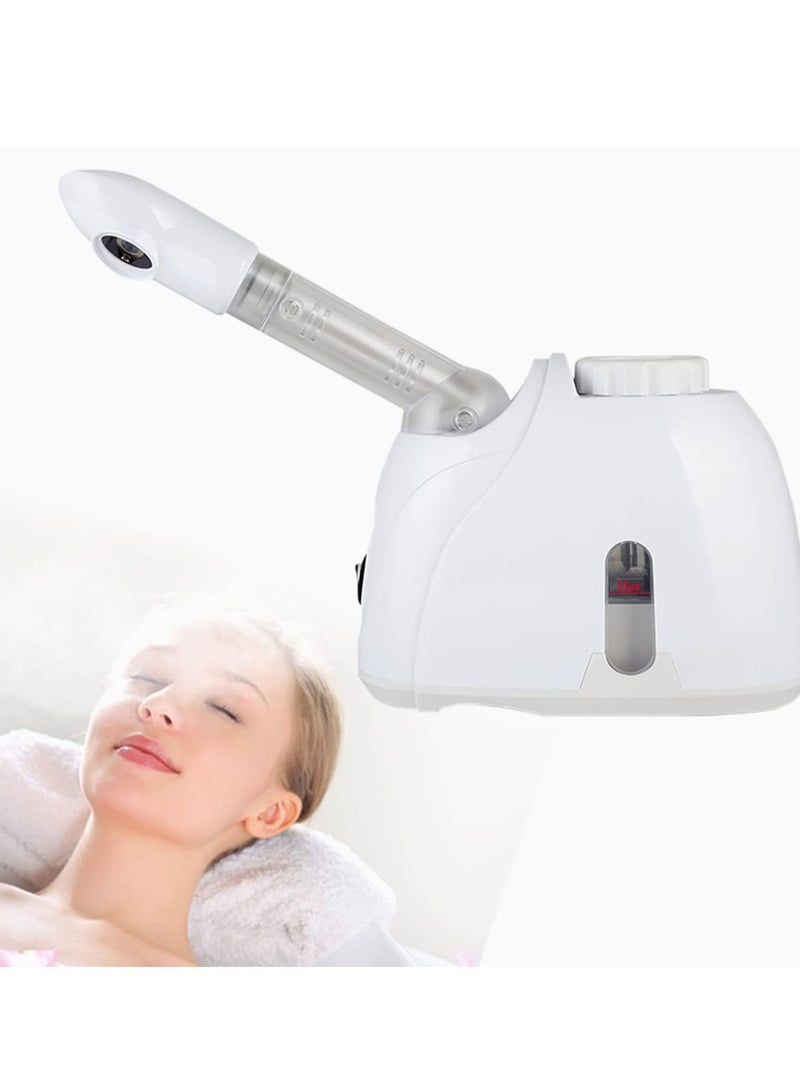 Professional Facial Steamer Facial Steamer with 360° Rotating Nozzle Sprayer Extendable Arm & Adjustable Nozzle for Sinuses Moisturizing Unclogs Pores or deep Cleaning Skin at Home or Salon, White