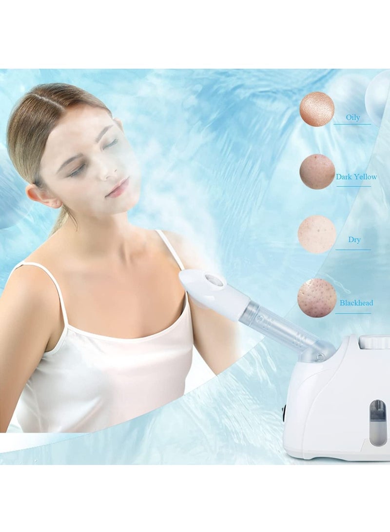 Professional Facial Steamer Facial Steamer with 360° Rotating Nozzle Sprayer Extendable Arm & Adjustable Nozzle for Sinuses Moisturizing Unclogs Pores or deep Cleaning Skin at Home or Salon, White