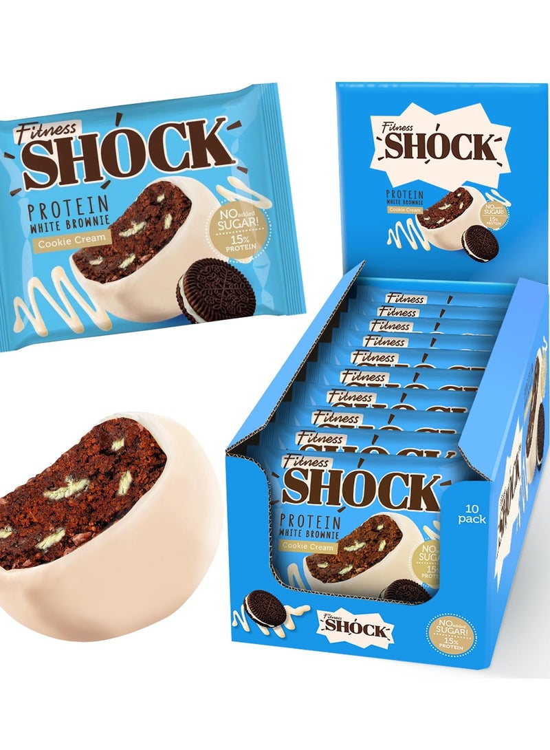 Fitness Shock Protein Brownie Cookie Cream Flavor Pack of 10
