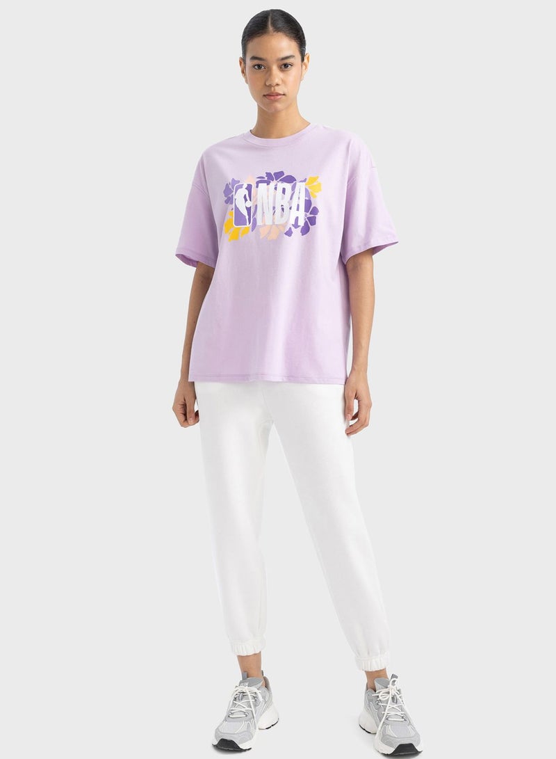 Oversize Fit Nba Licensed Crew Neck Short Sleeve T