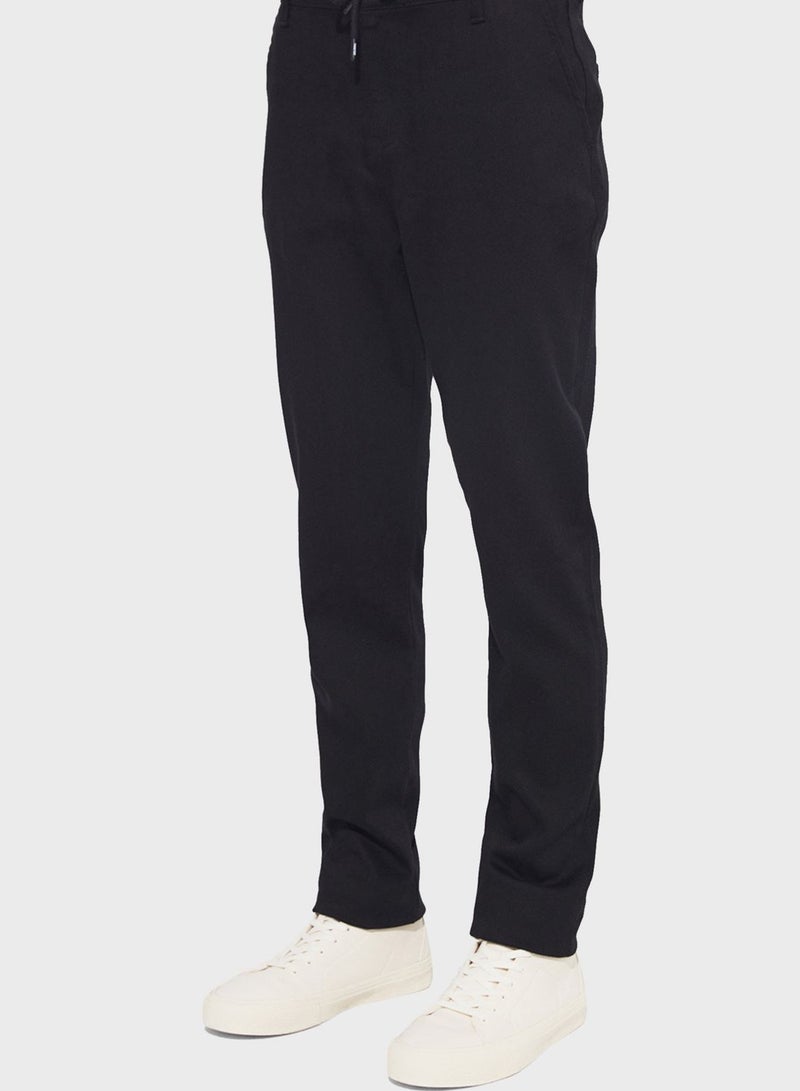 Textured Straight Fit Trousers