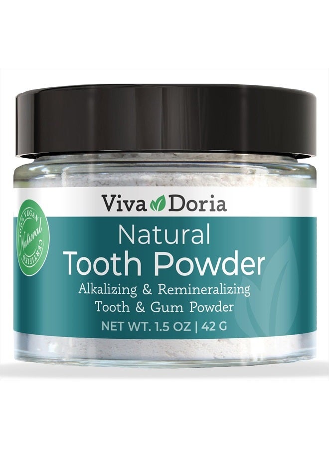 Natural Tooth Powder | Remineralizing Tooth Powder | Natural Teeth Whitening Powder | Toothpaste Power | Breath Freshener | Refreshing Mint Flavor | 1.5 Oz Glass Jar