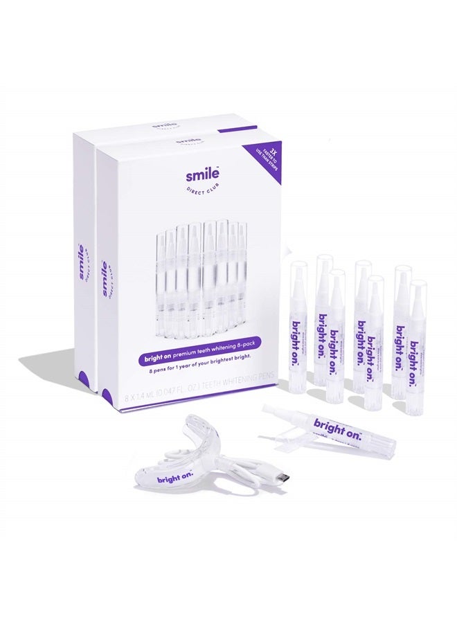 Teeth Whitening Kit with LED Light - 8 Pack Gel Pens - Professional Strength Hydrogen Peroxide