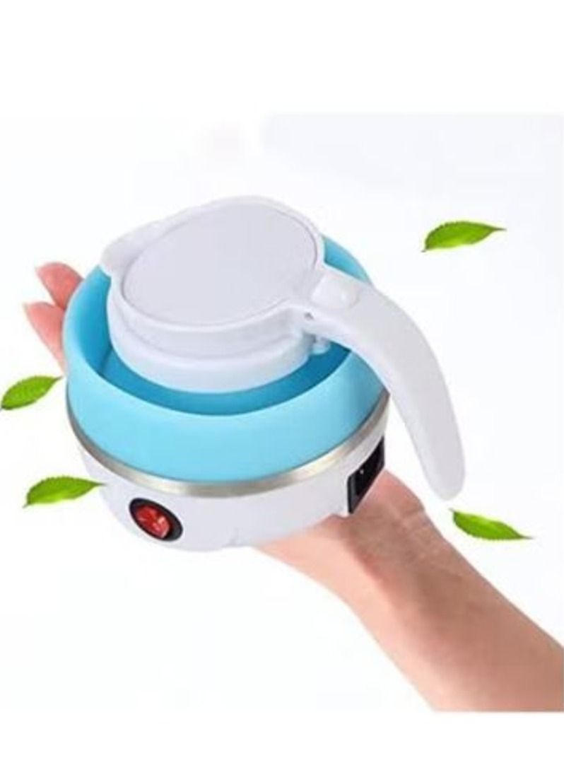 Travel Foldable Silicone Water Heater Jug Collapsible Mini Portable Electric Kettle (White)