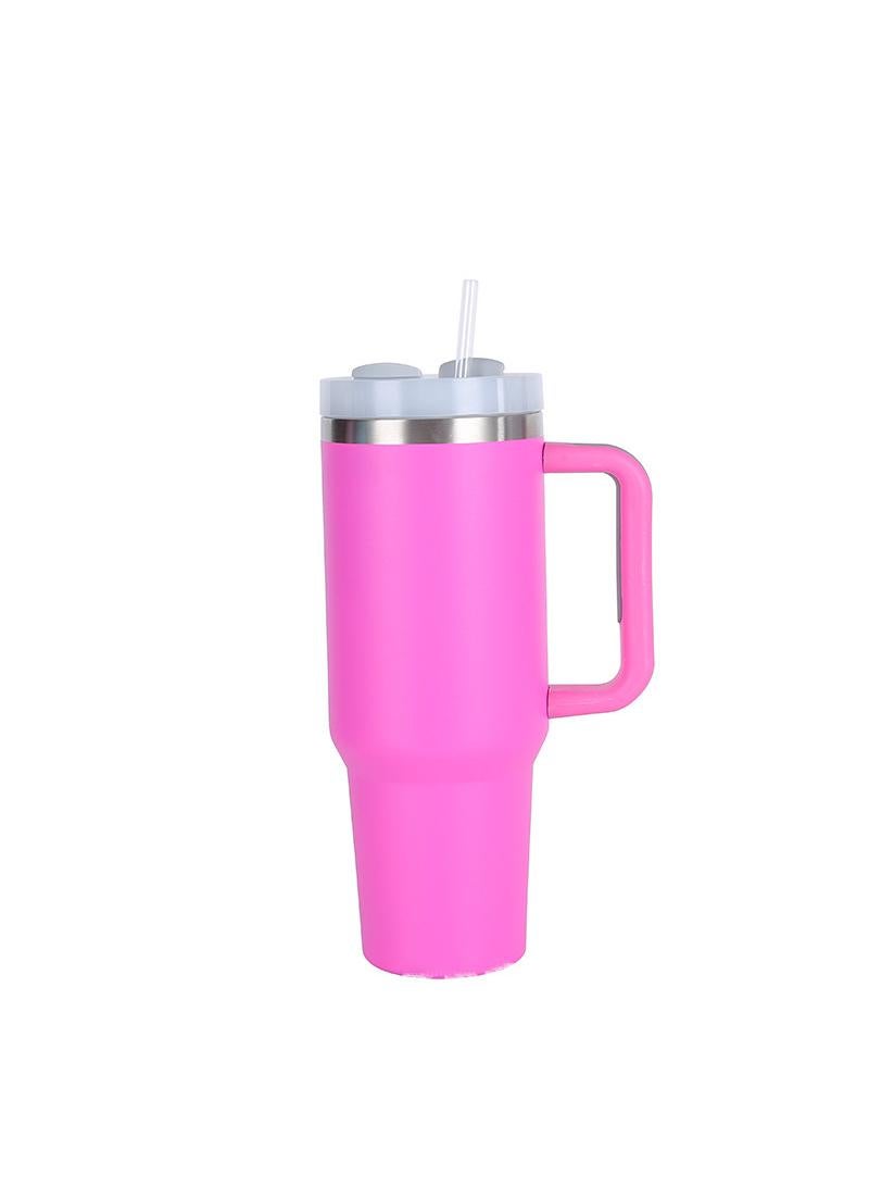 Stainless Steel Vacuum Insulated Tumbler with Lid and Straw for Water, Iced Tea or Coffee, Smoothie and More, Rose Red 40OZ