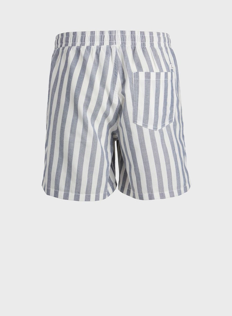 Striped Drawstring Shorts