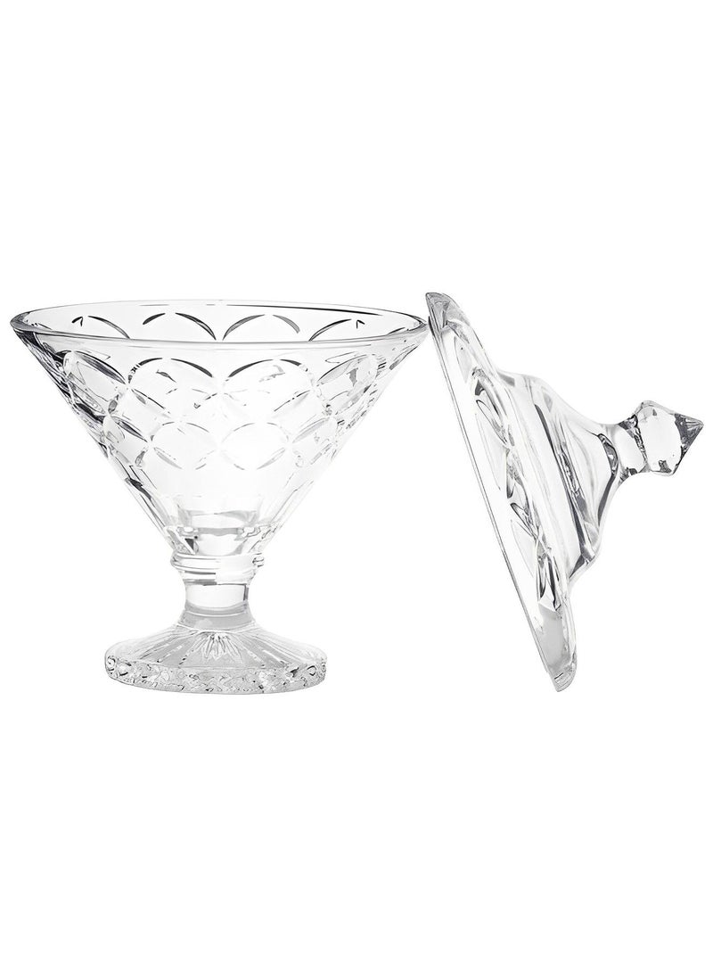 Transparent Glass Candy Bowl with Cover
