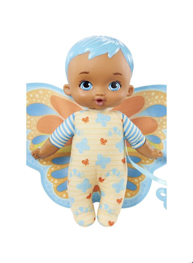 My Garden Baby Hbh38​ My First Baby Butterfly Doll (23-cm / 9-In), Soft Body With Plush Wings, Blue, Great Gift For Kids 18M+, BlEU