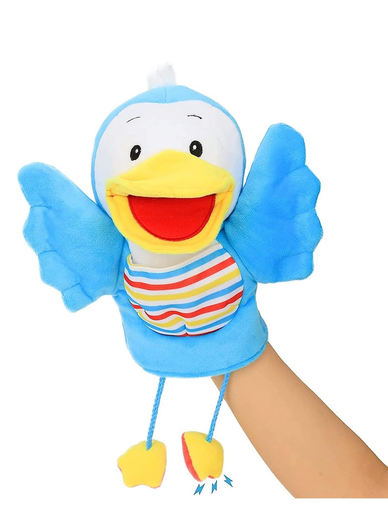 Plush Bird Hand Puppet with Open Movable Mouth for Imaginative Play Role Interactive Toy for Storytelling Teaching Theater Gift