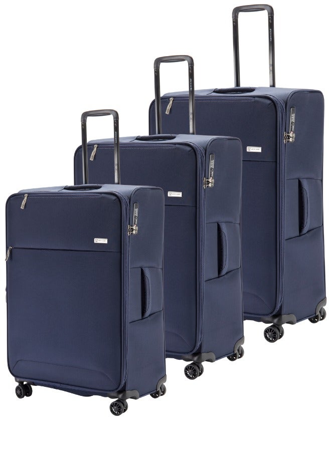 Pierre Cardin Softside Luggage Set of 3, Lightweight and Darable Material , TSA Lock, UNISEX Travel Suitcase